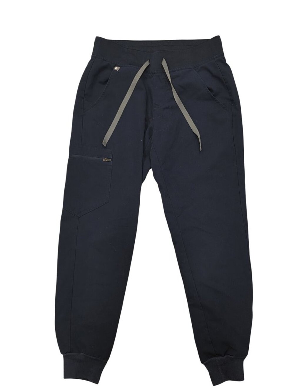Figs Navy Blue Jogger Scrub Pants XS petite Drawstring Waist Pockets small flaw